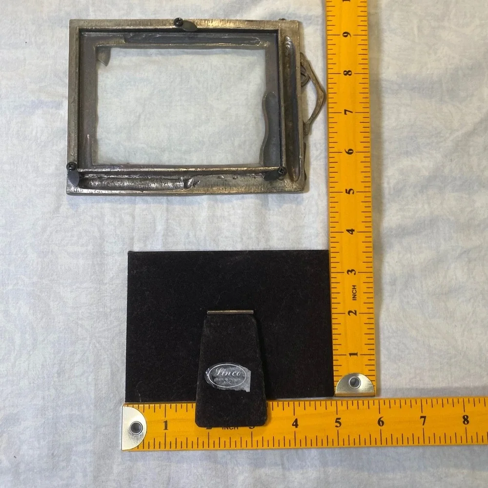 Vintage Pewter Golf Picture Frames Set Clubs‎ Bag Flag 5x3.5 3x4 Lot